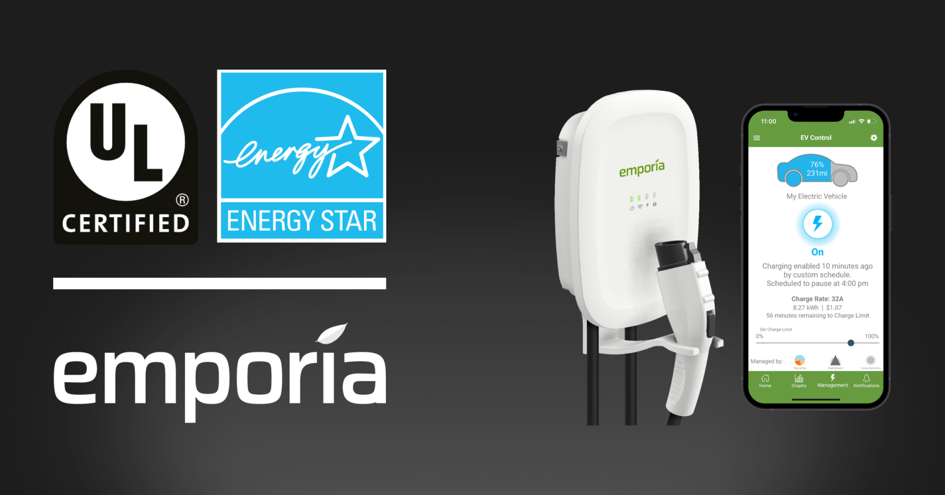 Emporia's Affordable Smart Home EV Charger Receives ENERGY STAR Certification and Full UL Approvals
